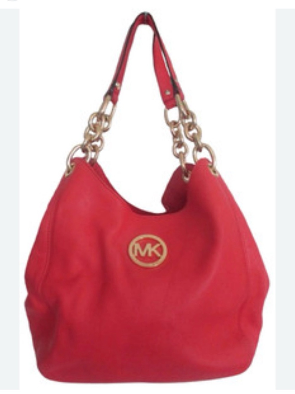 Michael Kors Coral orange Shoulder Hobo Bag with Gold Hardware